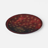 Elegant patroon ROOD GOUD Vrolijk kerstfeest Papieren Bordje (Gekanteld)