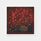 Elegant patroon ROOD GOUD Vrolijk kerstfeest Servet (Voorkant)