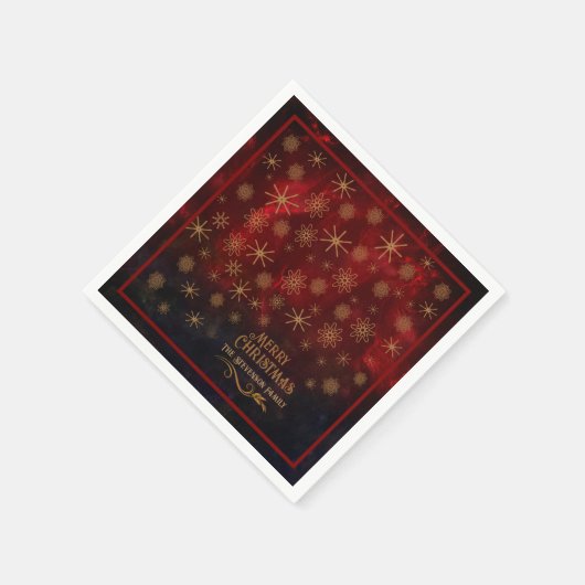 Elegant patroon ROOD GOUD Vrolijk kerstfeest Servet (Hoek)