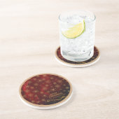 Elegant patroon ROOD GOUD Zandsteen Onderzetter (Zijkant)