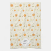 Elegant patroon sinaasappels en sterren op beige theedoek (Verticaal)