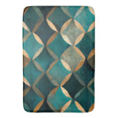 Elegant patroon turquoise goud luxe badmat (Voorkant Verticaal)