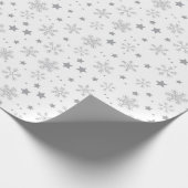 Elegant patroon van grijze sneeuwvlokken cadeaupapier (Hoek)