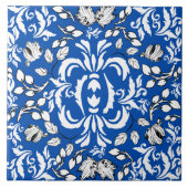 Elegant  patroon William Morris kobalt blauw Tegeltje (Voorkant)
