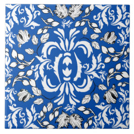 Elegant  patroon William Morris kobalt blauw Tegeltje