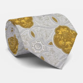 Elegant patroon zilveren gouden medaille stropdas (Opgerold)