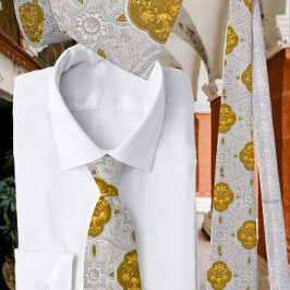 Elegant patroon zilveren gouden medaille stropdas