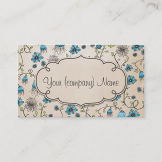 Elegant patroonblauw/beige visitekaartje