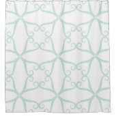 Elegant patroonzwammen in witte blauwgroen munt gr douchegordijn (Voorkant)