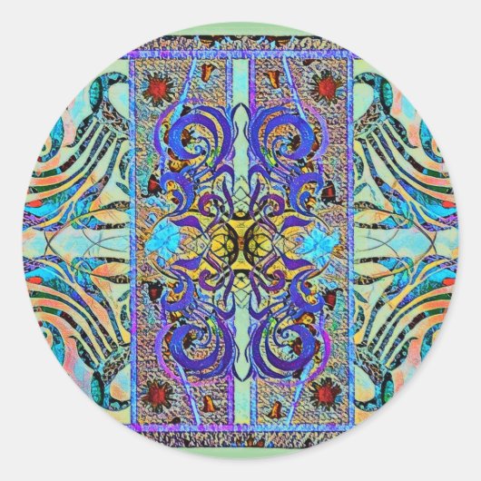 Elegant Pattern 57793 Ronde Sticker (Voorkant)