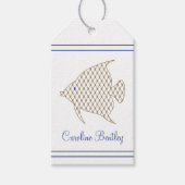 Elegant Pattern Angel Fish Gift Labels Cadeaulabel (Voorkant)