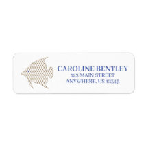 Elegant Pattern Angel Fish Return Address Labels
