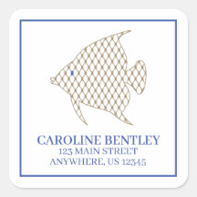 Elegant Pattern Angel Fish Return Address Labels
