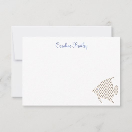 Elegant Pattern Angel Fish Specialized Note Cards Bedankkaart (Voorkant)