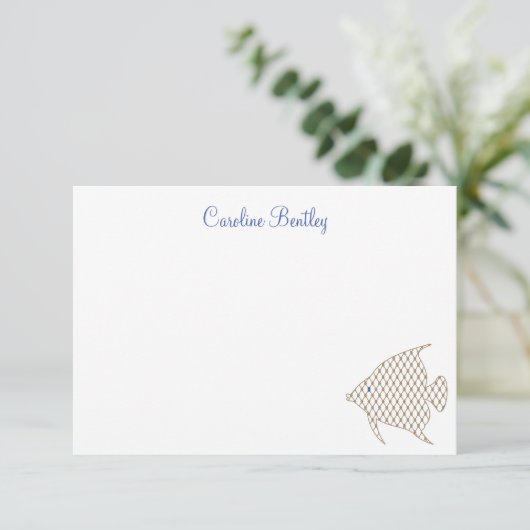 Elegant Pattern Angel Fish Specialized Note Cards Bedankkaart (Staand voorkant)