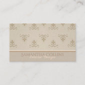 Elegant  Pattern Beige Brown Visitekaartje (Voorkant)