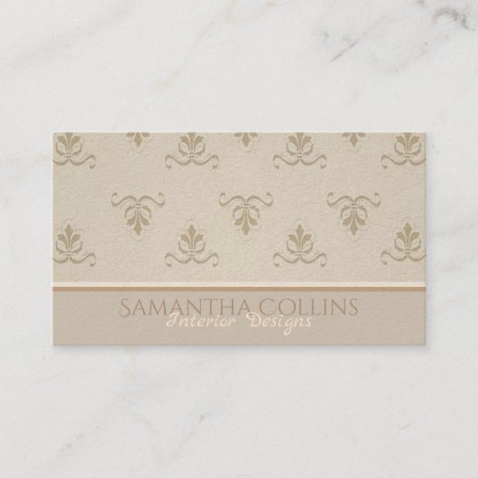 Elegant  Pattern Beige Brown Visitekaartje (Voorkant)