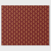 Elegant Pattern Burgundy Red Merry kerst Cadeaupapier (Vlak)