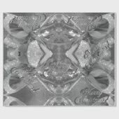 Elegant Pattern Faux Silver Grey kerst Cadeaupapier (Vlak)