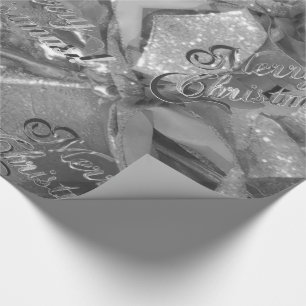 Elegant Pattern Faux Silver Grey kerst Cadeaupapier