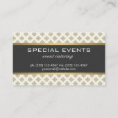 Elegant Pattern Gold Trim Visitekaartje (Achterkant)