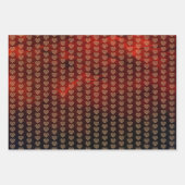 Elegant Pattern Red Gold Hearts Valentijn Inpakpapier Vel (Voorkant 3)