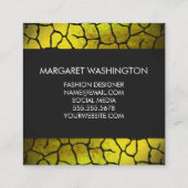 Elegant Pattern Red met Klassiek Monogram Vierkante Visitekaartje (Achterkant)