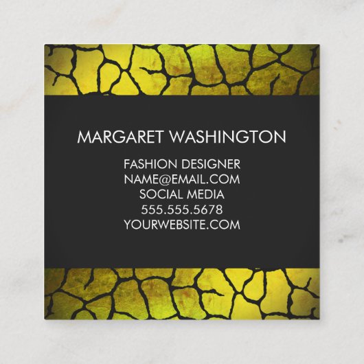 Elegant Pattern Red met Klassiek Monogram Vierkante Visitekaartje (Achterkant)