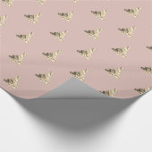 Elegant Pattern roze Rose Gold kerstboom Cadeaupapier (Hoek)