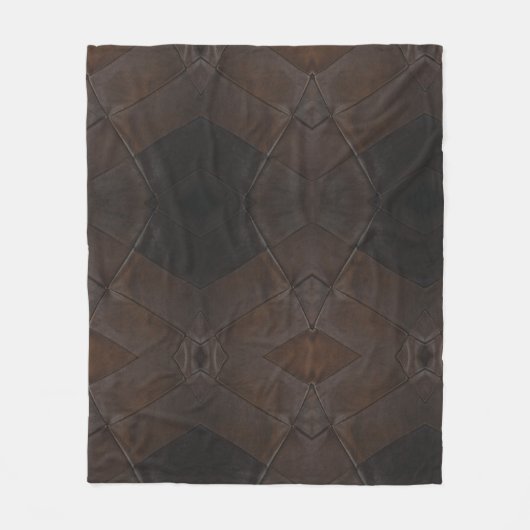 Elegant Pattern Rustic Faux Brown Leather Fleece Deken (Voorkant)