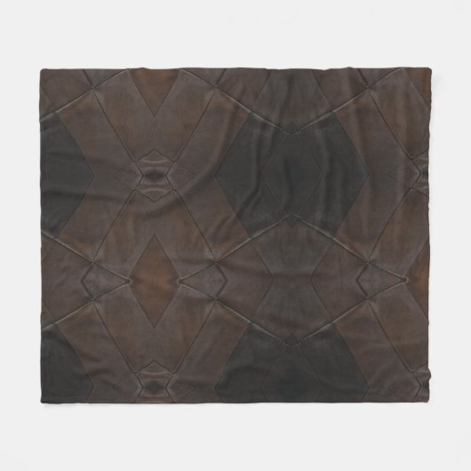 Elegant Pattern Rustic Faux Brown Leather Fleece Deken (Voorkant (Horizontaal))