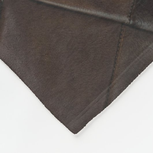 Elegant Pattern Rustic Faux Brown Leather Fleece Deken (Hoek)