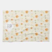 Elegant Pattern Sinaasappels en Sterren op Beige Theedoek (Horizontaal)