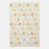 Elegant Pattern Sinaasappels en Sterren op Beige Theedoek (Verticaal)