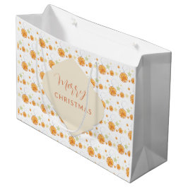 Elegant Pattern Sinaasappels en Sterren Op Winterw Groot Cadeauzakje
