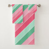 Elegant Pattern Sjabloon Blue Mint Green Pink Bad Handdoek (Insitu)