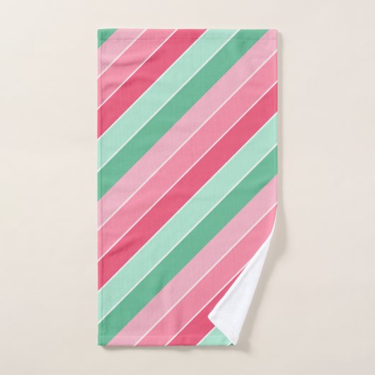 Elegant Pattern Sjabloon Blue Mint Green Pink Bad Handdoek (Handdoek)