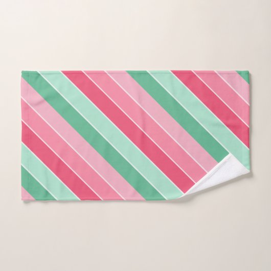 Elegant Pattern Sjabloon Blue Mint Green Pink Bad Handdoek (Handdoek)