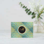 Elegant Pattern Turquoise Visitekaartje (Staand voorkant)