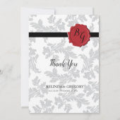 Elegant Pattern & Wax Seal Weddenschap Hartelijk d Bedankkaart (Achterkant)