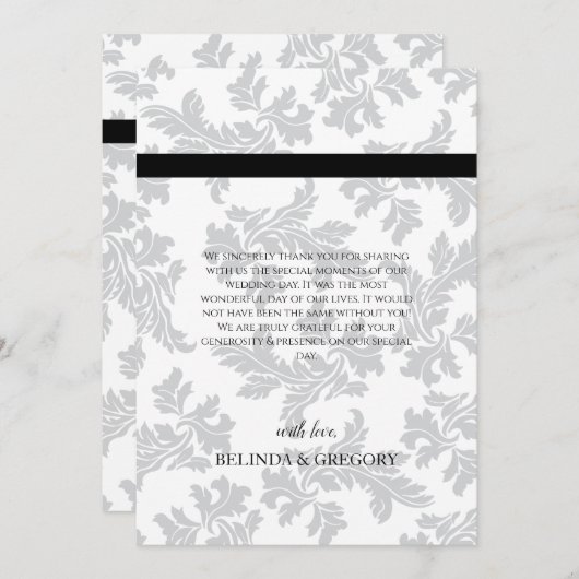 Elegant Pattern & Wax Seal Weddenschap Hartelijk d Bedankkaart (Voorkant / Achterkant)