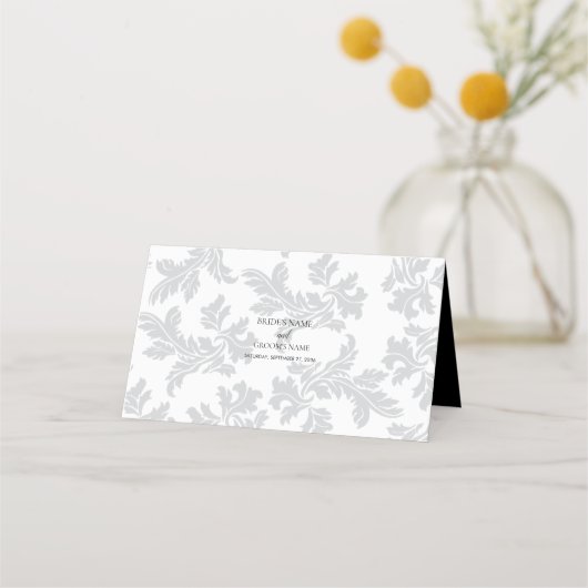 Elegant Pattern & Wax Seal Weddenschap Place Card Plaatskaartje (Achterkant)