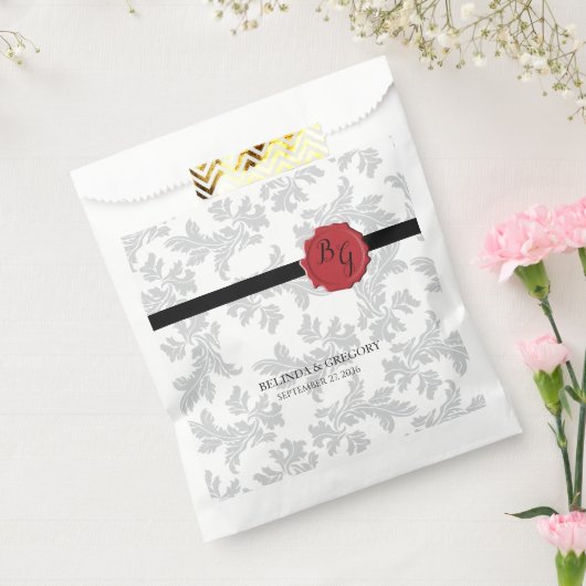 Elegant Pattern & Wax Seal Wedding Bedankzakje (Gezegeld)
