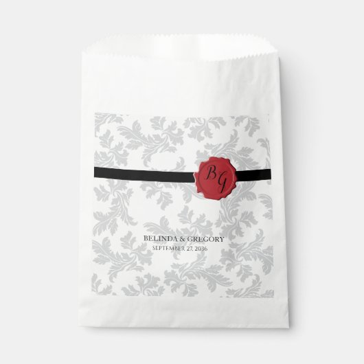 Elegant Pattern & Wax Seal Wedding Bedankzakje (Voorkant)