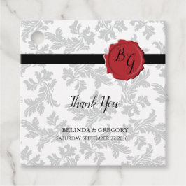Elegant Pattern & Wax Seal Wedding Gift Bedankjes Labels