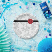 Elegant Pattern & Wax Seal Wedding Papieren Bordje (Feest)