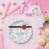 Elegant Pattern & Wax Seal Wedding Papieren Bordje (Feest)