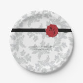 Elegant Pattern & Wax Seal Wedding Papieren Bordje (Voorkant)