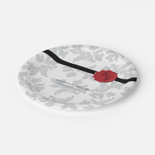 Elegant Pattern & Wax Seal Wedding Papieren Bordje (Gekanteld)