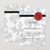 Elegant Pattern & Wax Seal Wedding RSVP Kaarten (Voorkant / Achterkant)